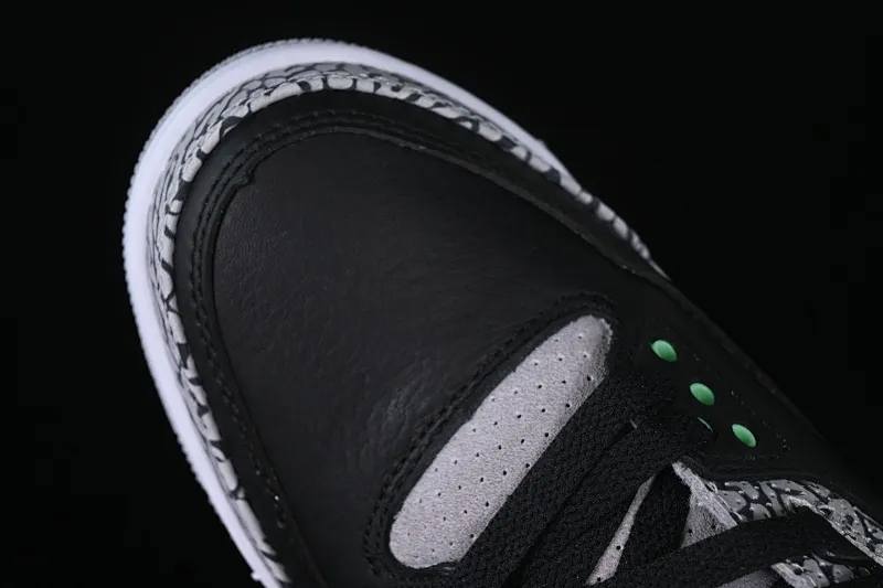 All categories Air Jordan Jordan series basketball shoes Air Jordan 3 Air Jordan 3 "Green Glow" AJ3 Joe 3 black and green full head layer CT8532-031
